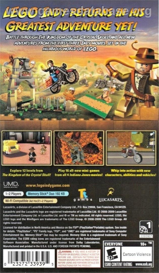 Lego Indiana Jones 2 - L'aventure Continue - Sony PSP - Artwork - Box Back